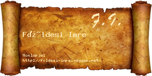 Földesi Imre névjegykártya