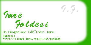 imre foldesi business card